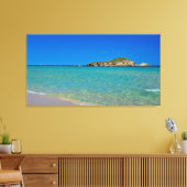 サルデーニャ黄金の砂ビーチとターコイズ水 キャンバスプリント (インサイチュ (リビング))