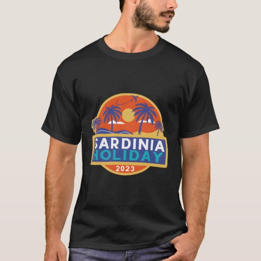 サルデーニャ2023イ地中海のタリア Tシャツ (正面)