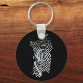 サルデーニャ、指紋キーチェーン(黒) キーホルダー (正面)