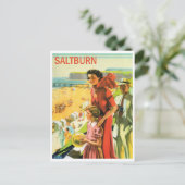 サルトバーン、家族のビーチ。ヴィンテージ旅行 ポストカード (スタンド正面)