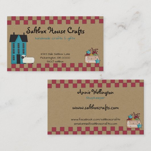 サルトボック初期のスハウスビジネスカード 名刺 (正面/裏面)