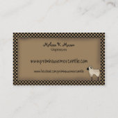 サルトボック初期のスハウスビジネスカード 名刺 (裏面)