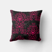 サルトリーフレーミングピンクとブラックフローラダマスク クッション (裏面)