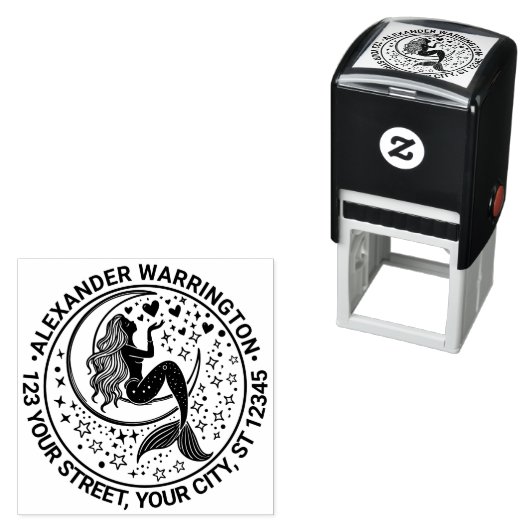 サルトリーマーメイドクレセントムーンネーム差出人住所 セルフインキングスタンプ (インサイチュ)