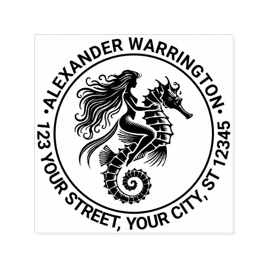 サルトリーマーメイドライディングシーホース名差出人住所 セルフインキングスタンプ (デザイン)