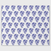 サルトリーマーメイドライディングシーホースDIYカラーズブルーホット ラッピングペーパー (フラット)