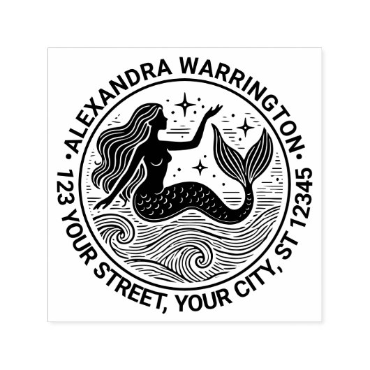 サルトリーマーメイド海波名差出人住所 セルフインキングスタンプ (デザイン)