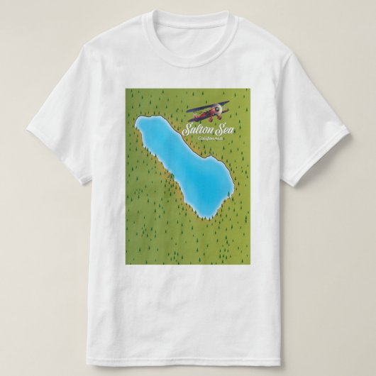 サルトンシーカリフォルニアの米国の地図 Tシャツ (デザイン正面)