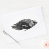 サルトンシーデッドティラピアオーバルステッカー 楕円形シール (封筒)