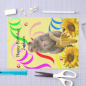 サルハッピーバースデーティッシュペーパー 薄葉紙 (クラフト)