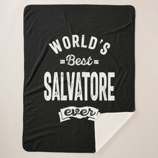 サルバトーレパーソナライズされたネーム誕生日 シェルパブランケット (正面)