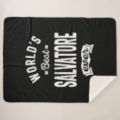 サルバトーレパーソナライズされたネーム誕生日 シェルパブランケット (正面(横))