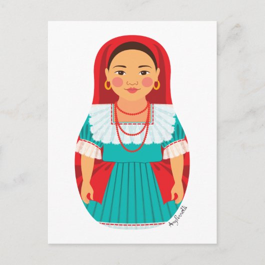 サルバドランマトリョシカ葉書 ポストカード (正面)