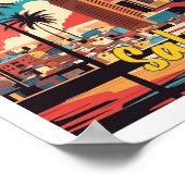 サルバドールバイアブラジポップ・アートのルアートトラベルイラストレーション ポスター (角)