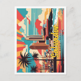 サルバドールバイアブラジポップ・アートのルアートトラベルイラストレーション ポストカード