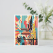サルバドールバイアブラジポップ・アートのルアートトラベルイラストレーション ポストカード (スタンド正面)