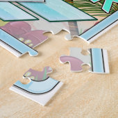 サルバドールブラジルヴィンテージスタイル旅行ポスター。 ジグソーパズル (側面)