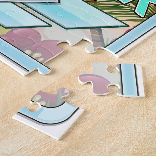 サルバドールブラジルヴィンテージスタイル旅行ポスター。 ジグソーパズル (側面)