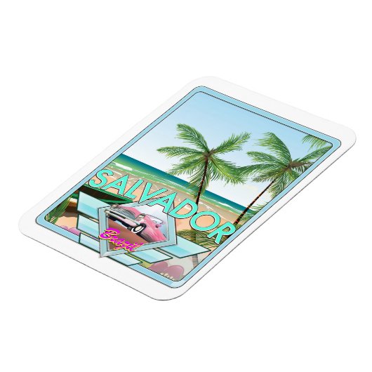 サルバドールブラジルヴィンテージスタイル旅行ポスター。 マグネット (左側)