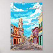 サルバドールブラジルヴィンテージ旅行イラストレーション ポスター (正面)