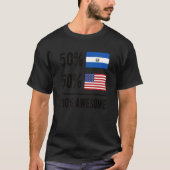 サルバ誇りを持ったドルアメリカ国旗エルサルバドル米国 Tシャツ (正面)