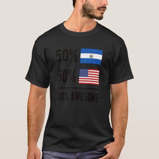サルバ誇りを持ったドルアメリカ国旗エルサルバドル米国 Tシャツ (正面)