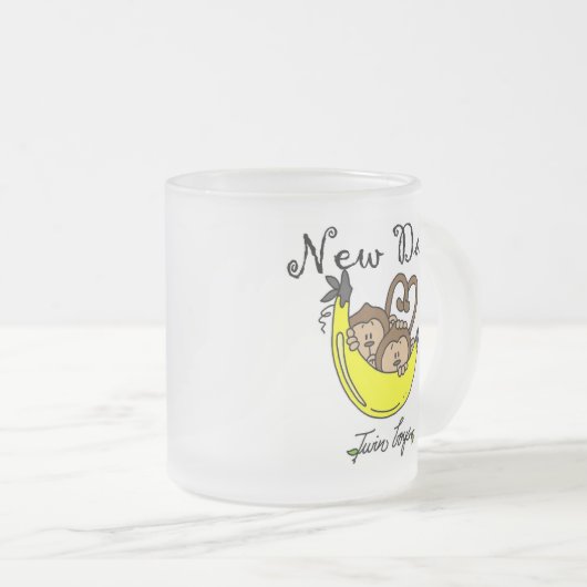 サルパパの双子Tシャツとギフト フロストグラスマグカップ (正面右)