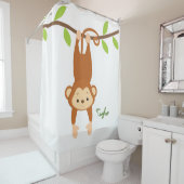 サルパーソナライズされたキッズシャワーカーテン シャワーカーテン (インサイチュ)