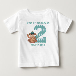 サルパーソナライズされた第2期バースデーシャツ ベビーTシャツ