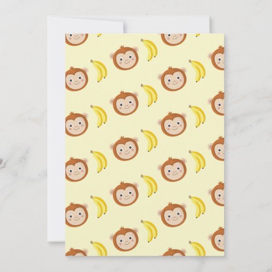 サルパーティー誕生日スイングオーバーイエローおもしろい 招待状 (裏面)