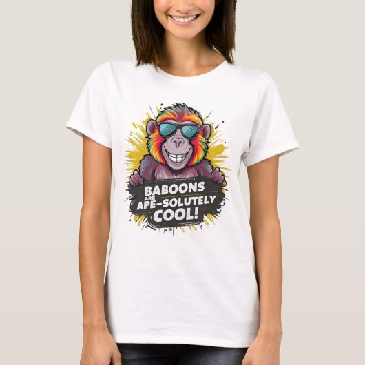 サルファンキー:ヒヒは完全に類人猿だクール Tシャツ (正面)