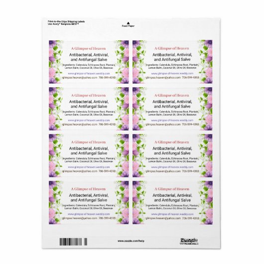 サルベラベル – 前面 ラベル (フルシート)