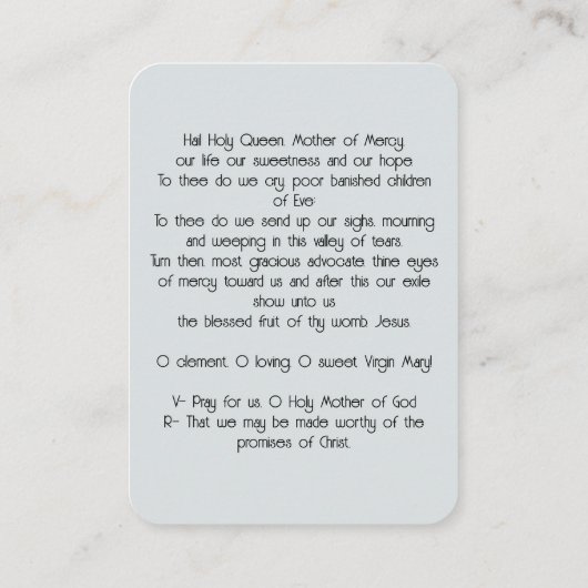 サルベレジーナヘイルホーリークイーン祈りの言葉カード 名刺 (裏面)