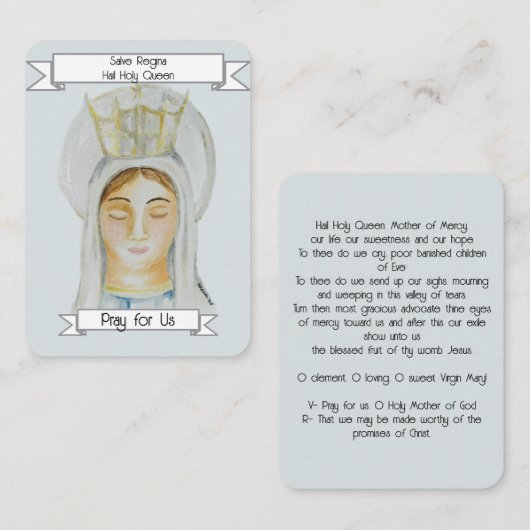 サルベレジーナヘイルホーリークイーン祈りの言葉カード 名刺 (正面/裏面)