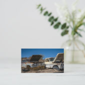 サルベージ又はジャンク車のヤードの名刺 コーリングカード (スタンド正面)