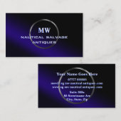 サルベージ航海のアンティーク、シルバーリングロゴ 名刺 (正面/裏面)