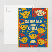 サルマーレとくつろぎのエルフ クリスマスカード シーズンポストカード (正面/裏面)