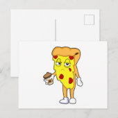 サルミチーズのピザとコーヒー ポストカード (正面/裏面)