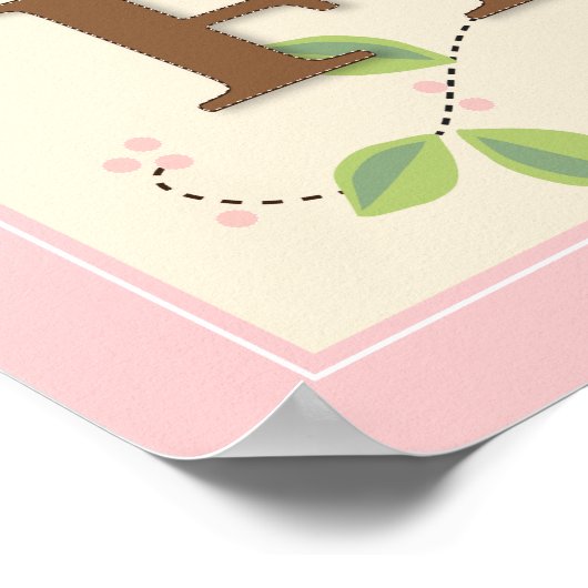 サルモダンパーソナライズされたカスタムベビー名ポスター ポスター (角)