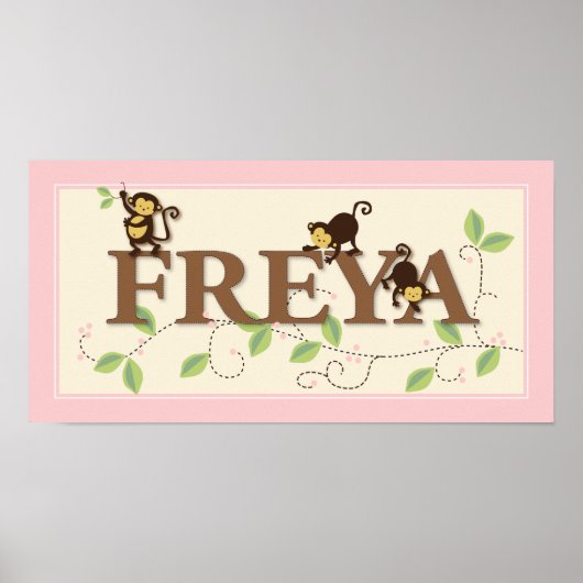 サルモダンパーソナライズされたカスタムベビー名ポスター ポスター (正面)