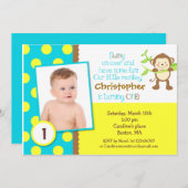 サルモダンフォトバースデーパーティーへの招待 招待状 (正面/裏面)