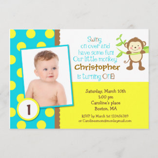 サルモダンフォトバースデーパーティーへの招待 招待状