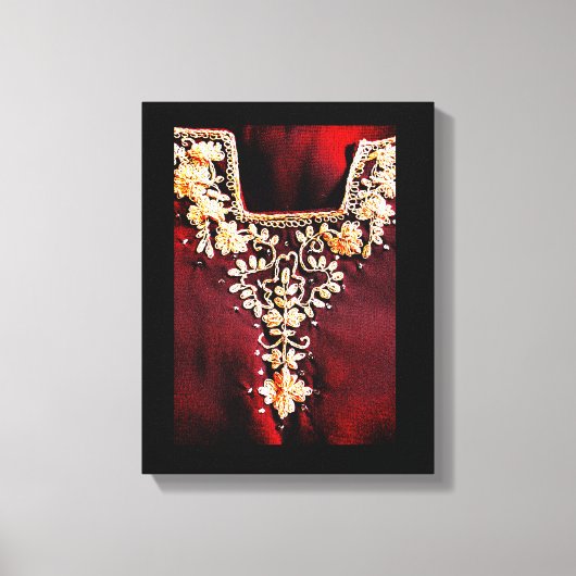 サルワールカメエス刺繍 キャンバスプリント (正面)