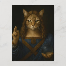 サルヴァトール・ムンディ 猫 ルネサンス パロディ アート ポストカード