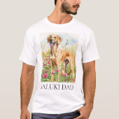 サルーキお父さんTシャツ メンズ 犬好きのための服 Tシャツ (正面)