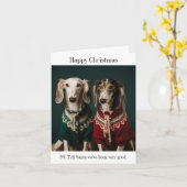 サルーキ子犬ハッピークリスマスカード カード (黄色い花)