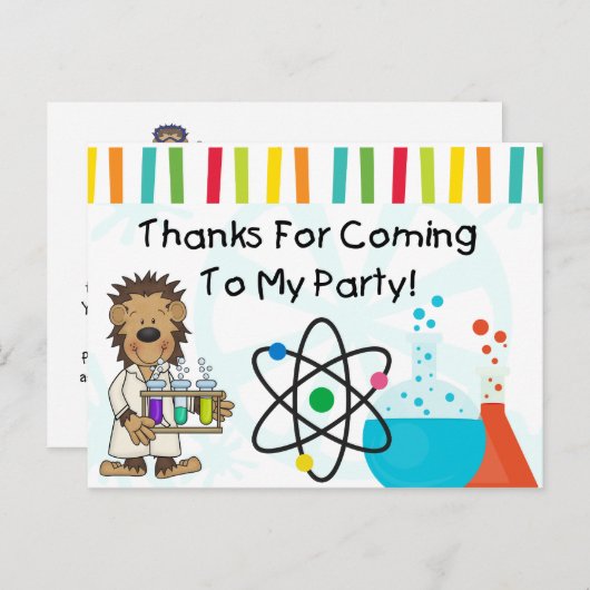 サル不機嫌サイエンティスト科学誕生日ありがとう ポストカード (正面/裏面)