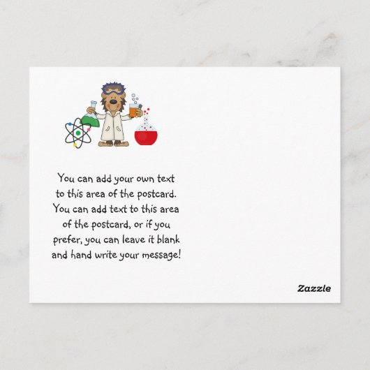 サル不機嫌サイエンティスト科学誕生日ありがとう ポストカード (裏面)