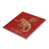 サル中国の〔占星術の〕十二宮図占星術星座 タイル (側面)