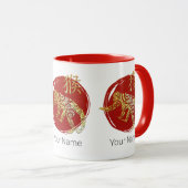 サル中国の〔占星術の〕十二宮図占星術星座 マグカップ (正面右)